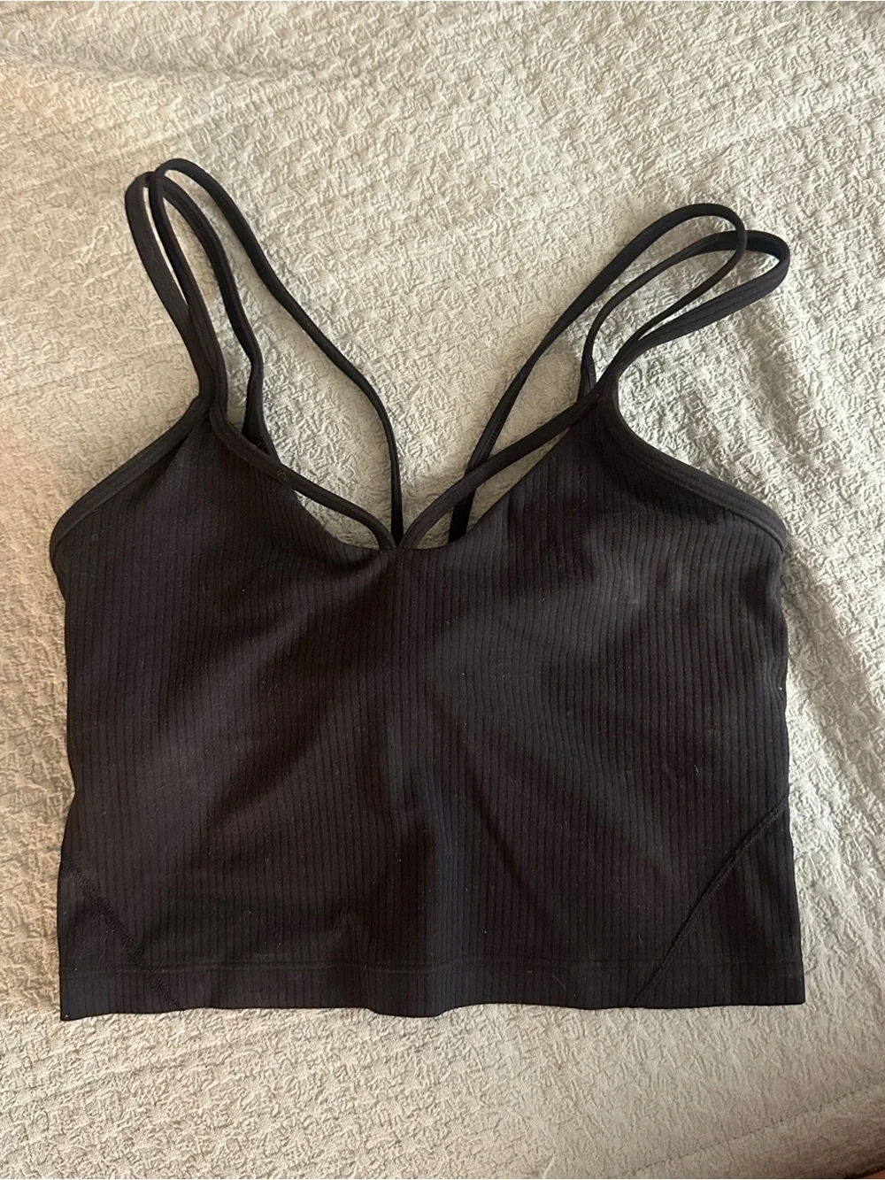 Lululemon Black Align Ribbed Strappy Crop Top